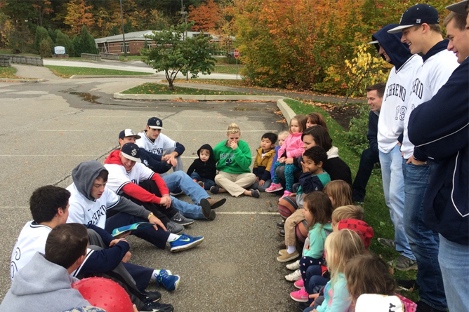 Behrend Baseball Takes Visit to Childcare Center