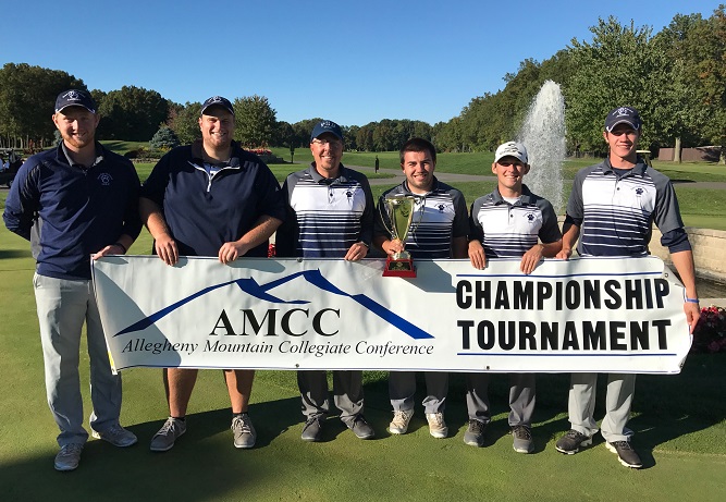 Men's Golf Captures Sixth Straight AMCC Championship; Sculley Wins Individual Medalist