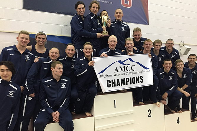 Men's Swimming and Diving Claims 10th Straight AMCC Championship