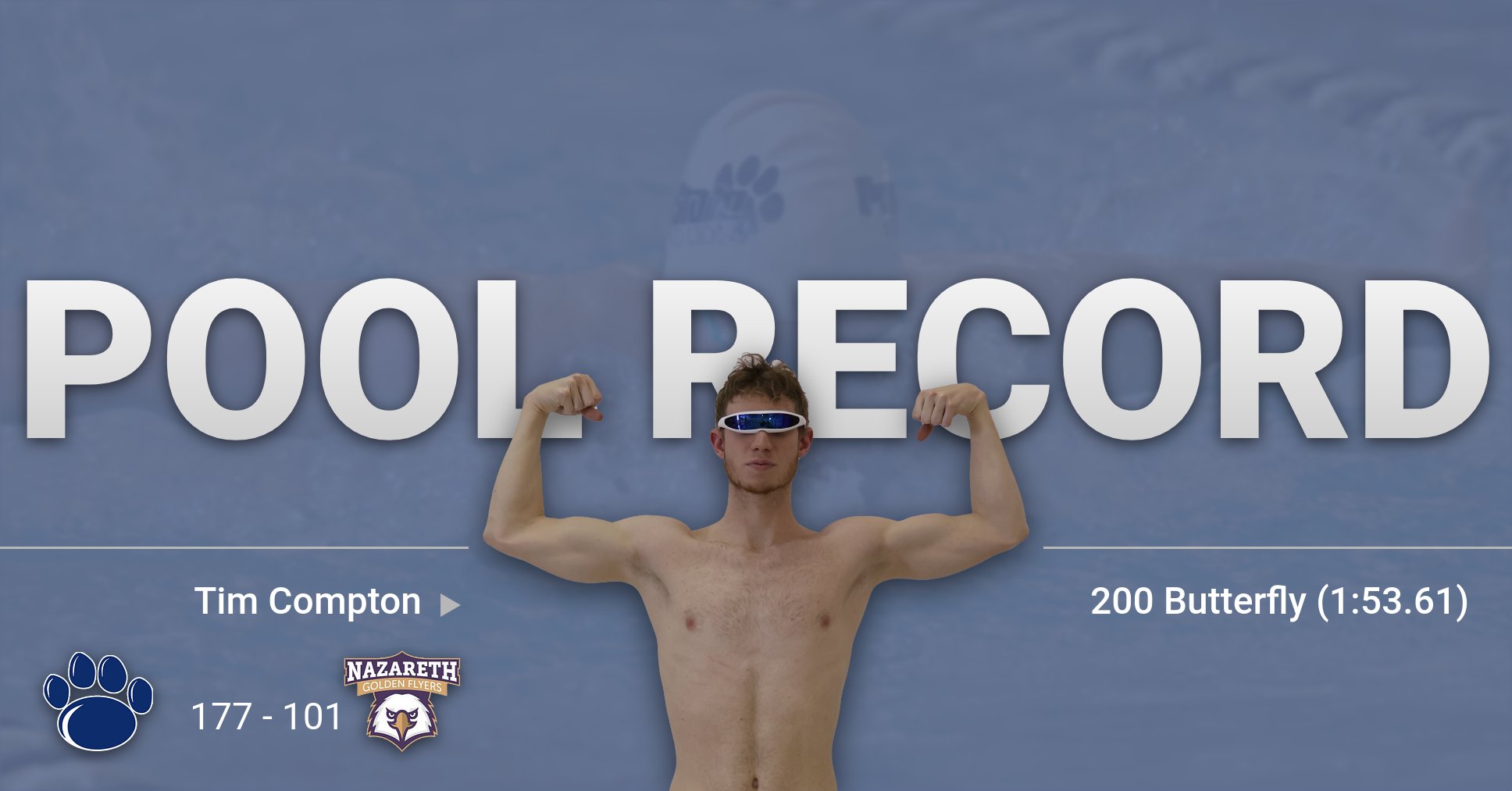 Compton Breaks Pool Record; Men's Swimming and Diving Defeats Nazareth on Senior Day