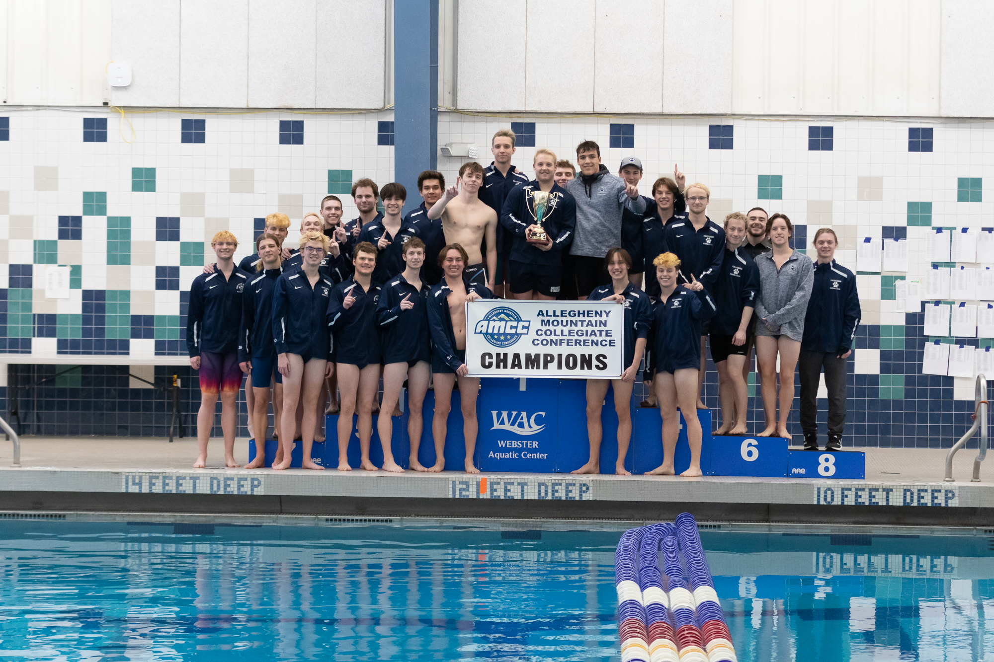 Men's Swimming and Diving Takes Back AMCC Championship