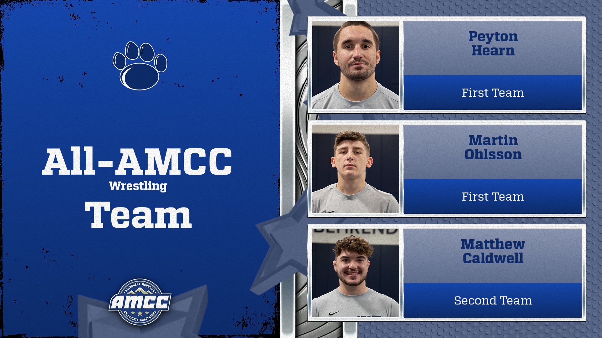 Three Named to Wrestling All-AMCC Team; Garvey Voted Coach of the Year