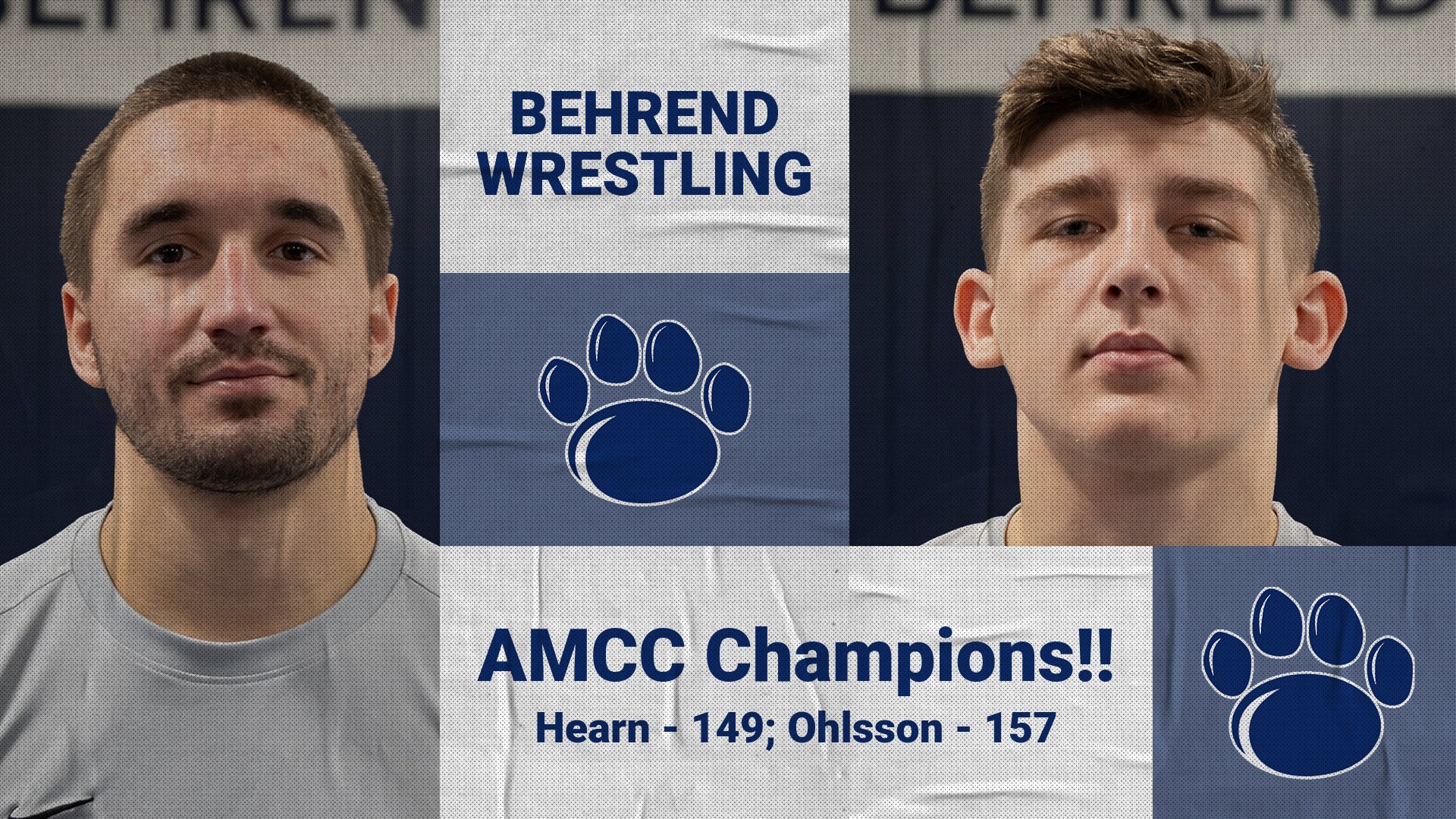 Hearn, Ohlsson Crowned AMCC Wrestling Champions; Lions Place Third