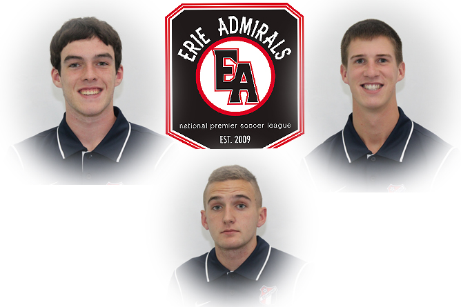 Three Men’s Soccer Players to Play for Erie Admirals