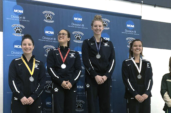 Women's Swimming Moves Into First at AMCC Championships