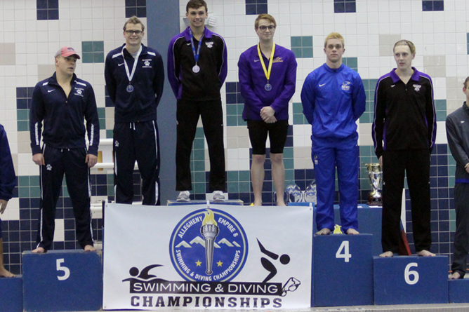 Men's Swimming Front Runners After Day One of Championships