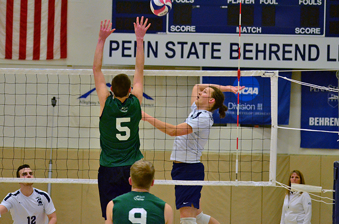 Men's Volleyball Takes Down Thiel in Four