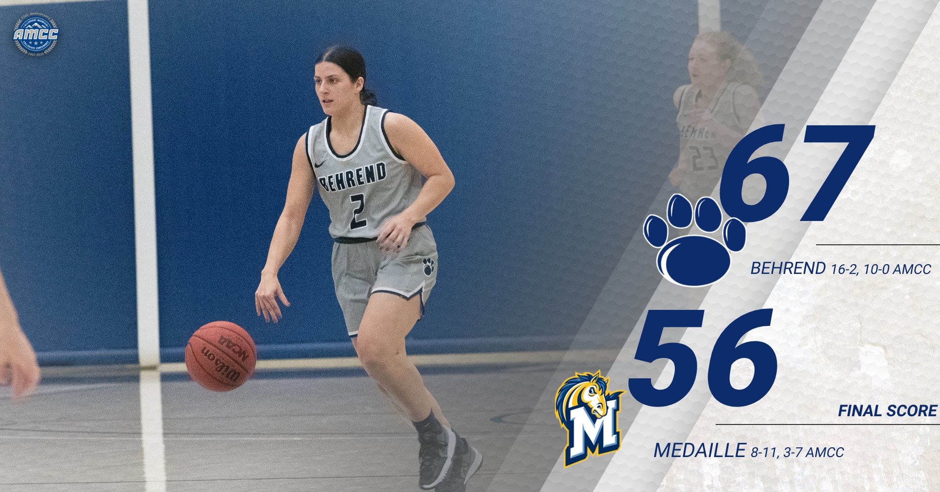 Women's Hoops Finish Perfect Month; Lions Down Medaille