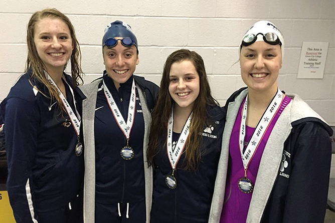 Women's Swimming and Diving Lead AMCC Championships