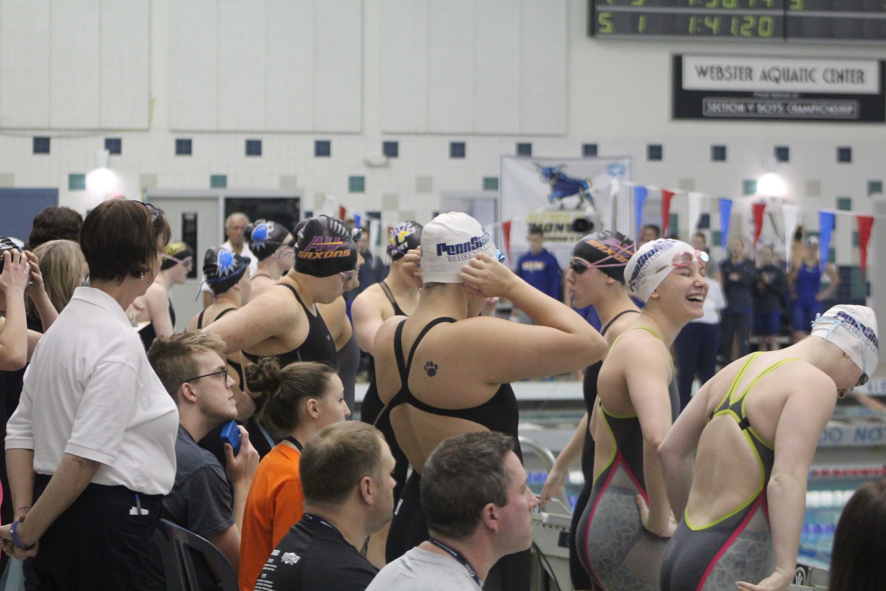 Women's Swimming Wins 800 Free Relay; Lions Remain in Front at AMCC Champs
