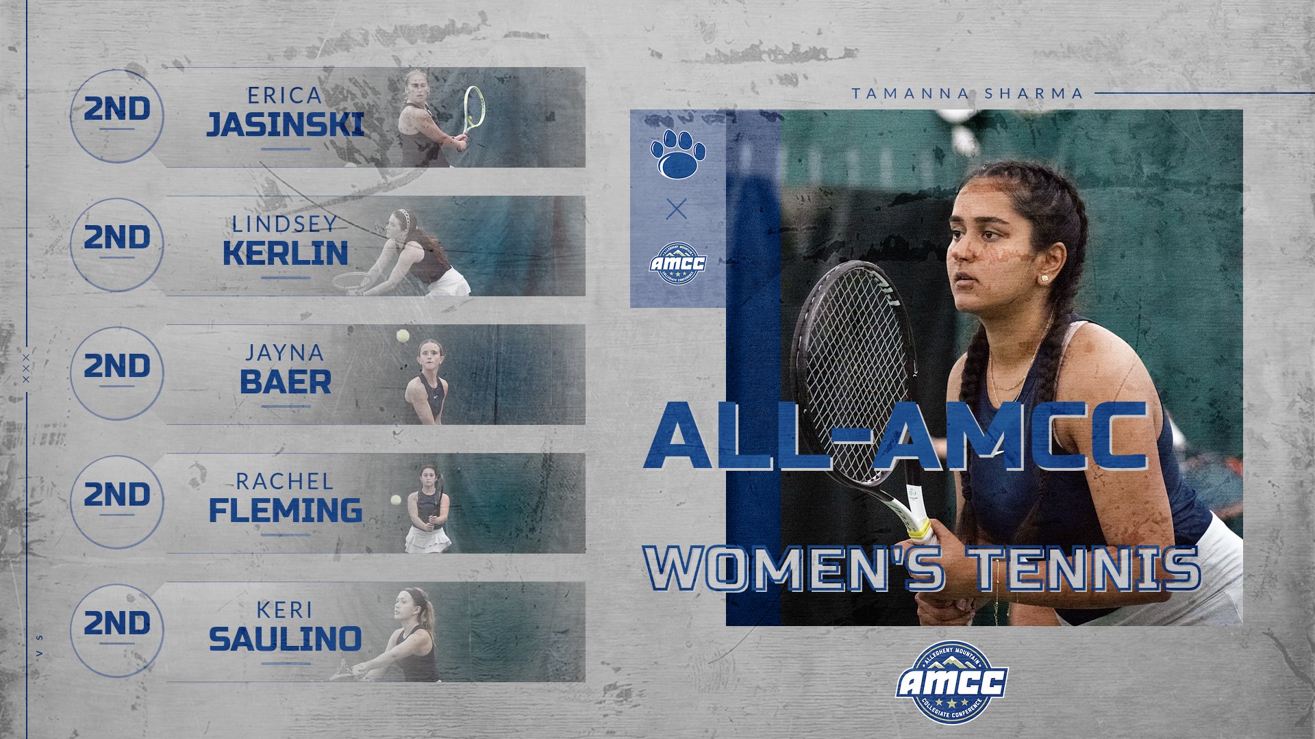 Women's Tennis All-AMCC Team Announced; Sharma Named Newcomer of the Year